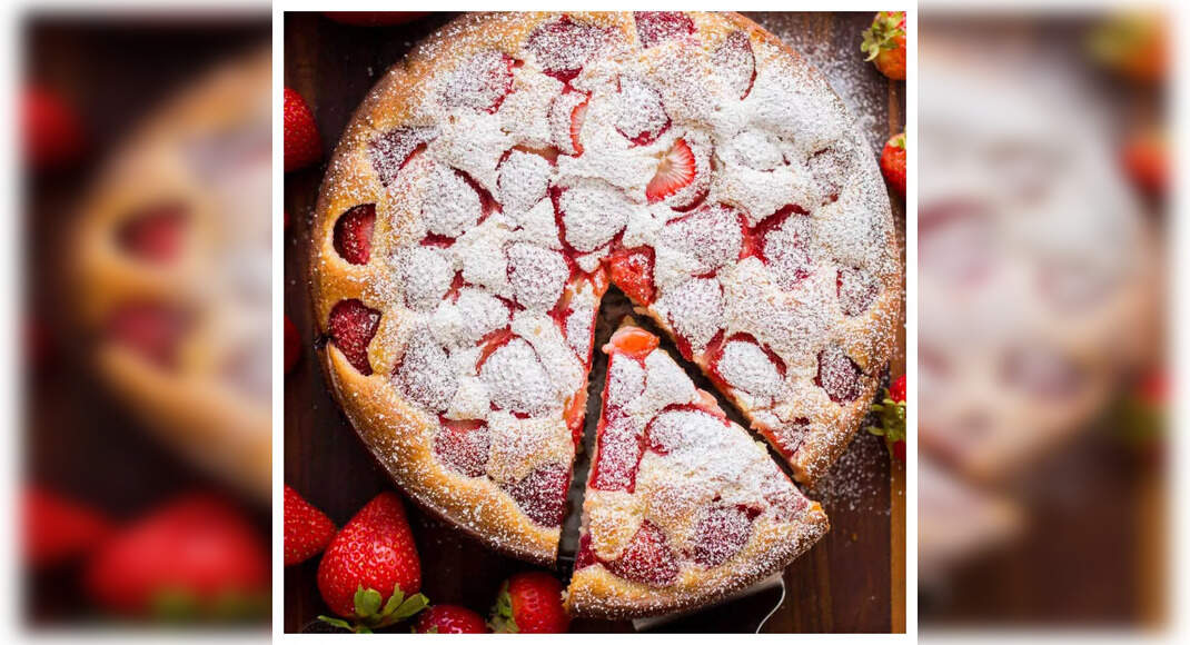 Baked Strawberry Cake Recipe: How to Make Baked Strawberry Cake Recipe | Homemade Baked Strawberry C