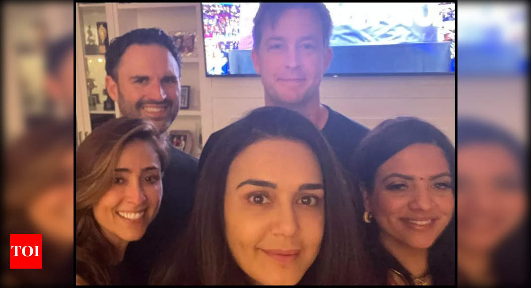 Preity Zinta shares a happy selfie as she enjoys Super Bowl party with husband Gene Goodenough and friends at home Hindi Movie News