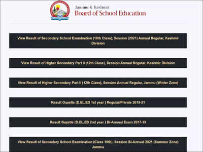 JKBOSE Class 10th result 2021 announced for Kashmir Division @ jkbose.nic.in