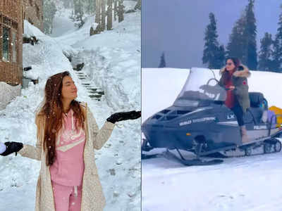 Baalveer fame Anushka Sen goes ice skiing and biking in snow-covered Gulmarg; see breathtaking photos of the actress from Kashmir