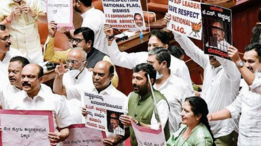 Photos: Congress holds day-and-night dharna in Karnataka assembly for KS Eshwarappa’s dismissal