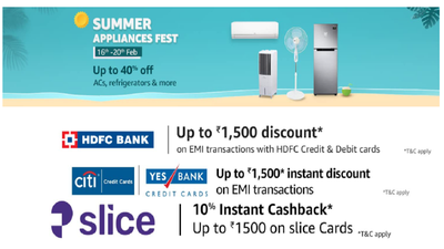 Summer Appliances Fest On Amazon: Up To 40% Off On ACs, Refrigerators, Air Coolers, And More