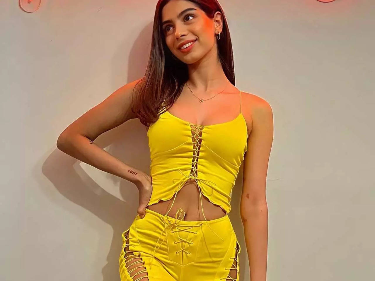 Khushi Kapoor's yellow co-ord set creates a stir on social media