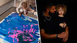 Drake's son Adonis shows his artistic skills in an adorable video