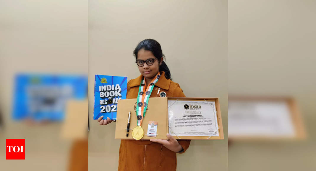 Delhi student makes PM’s portrait showcasing ‘Make In India’ to enter record book – Times of India