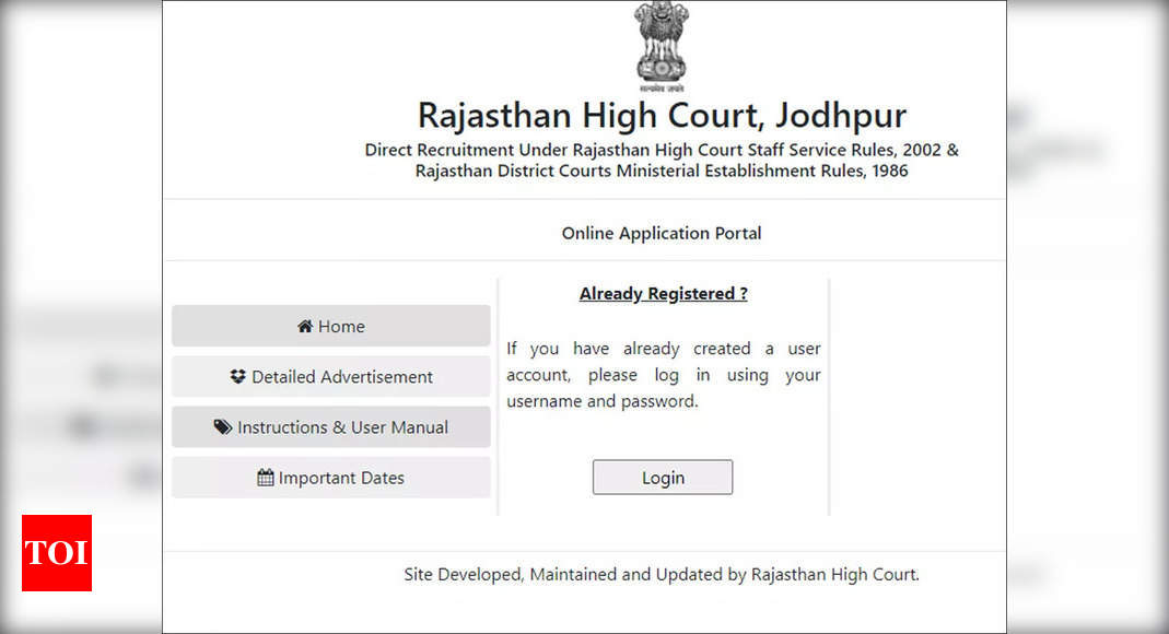 Rajasthan High Court LDC Admit Card 2022 released, download here – Times of India