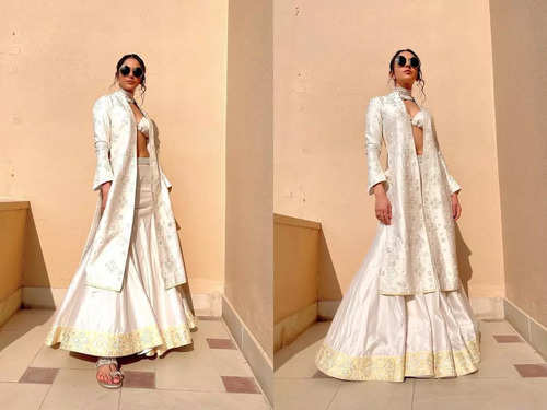 Rakul Preet Singh stuns in white bralette, skirt and jacket