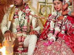 From golden red lehenga to pre-wedding dresses, Ambani ‘Bahu’ Khrisha Shah steals the show in these dreamy wedding pictures