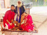 Lovely pictures of Mouni Roy and hubby Suraj Nambiar seeking blessings from spiritual leader Sadhguru