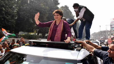 Uttar Pradesh elections: Priyanka Gandhi Vadra holds roadshow, seeks votes for party candidate