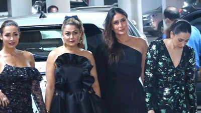 Farhan Akhtar-Shibani Dandekar's party: Kareena Kapoor, Karisma Kapoor, Malaika Arora, Amrita Arora dazzle in black, 'liftie' goes viral