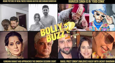 BollyBuzz: Inside pictures of newlyweds Farhan & Shibani's civil wedding; Rakul Preet's Maldives vacay with Jackky Bhagnani and more...