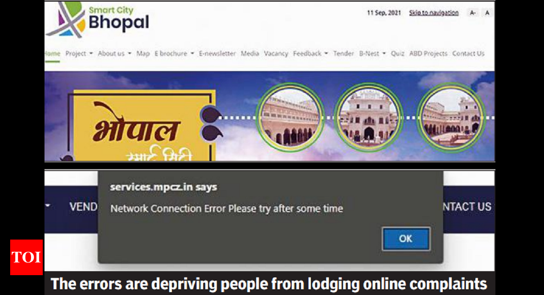 bhopal: Grievance Links Of Smart City, Bmc & Discom Not Functional | Bhopal News