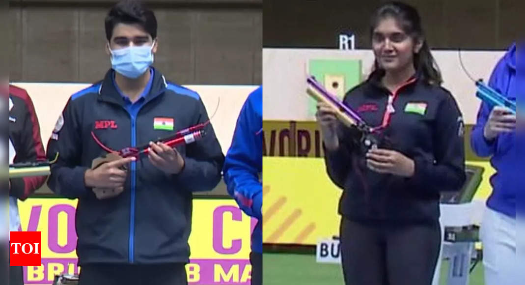 Saurabh Chaudhary wins gold in ISSF World Cup in Cairo, Esha Singh bags silver | More sports News – Times of India