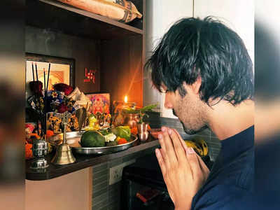 Kartik Aaryan celebrates Maha Shivratri at his home; shares a picture on his social media