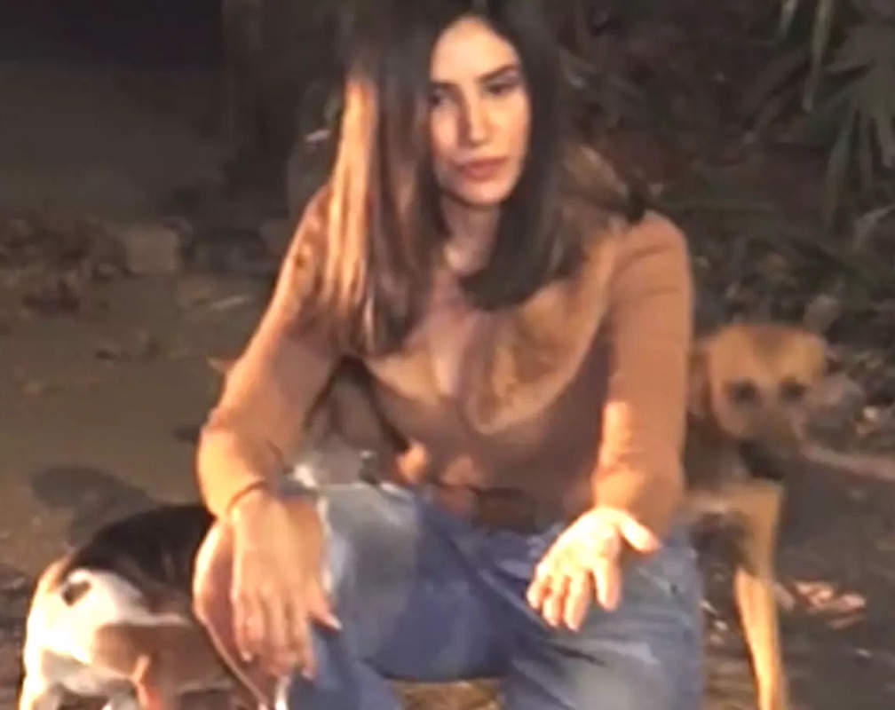 
Cute! Sonnalli Seygall plays with street dogs at a movie screening
