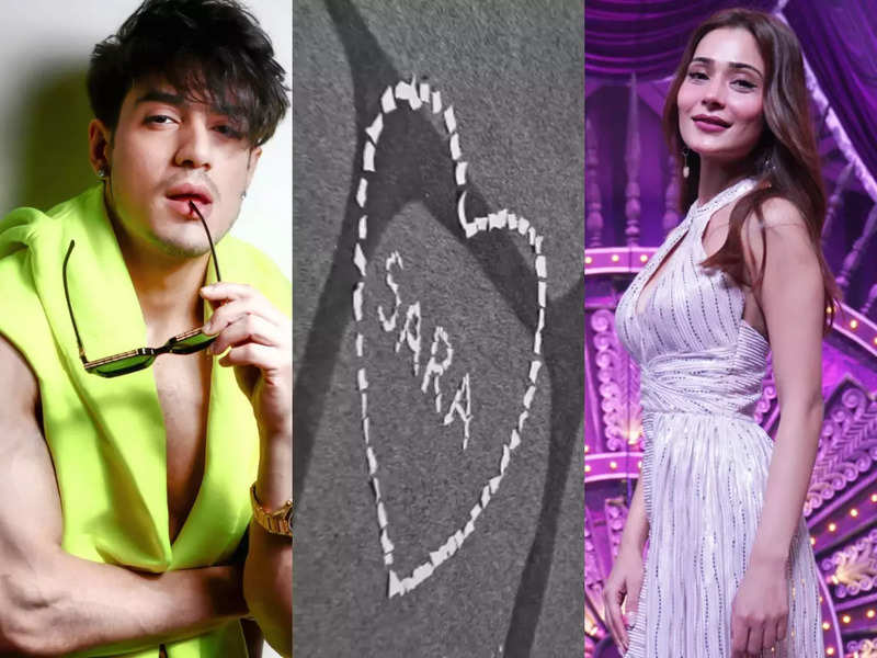 Lock Upp: Shivam Sharma expresses his love for Sara Khan by making a heart with bits of paper; here's how the actress reacted