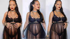 Mom-to-be Rihanna flaunts her baby bump in a sheer black tulle dress, netizens react