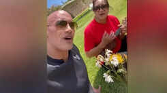 Dwayne Johnson spends time with his mother at her mom and father’s grave