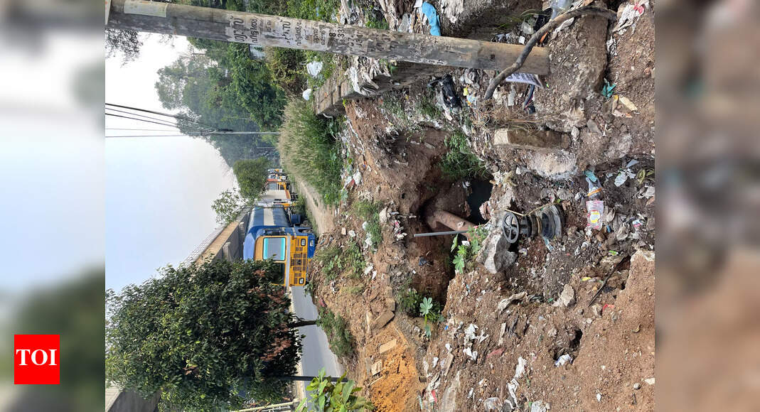 Dumping of waste and threat to pedestrians Times of India