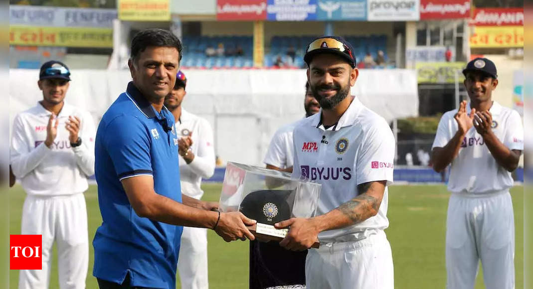 ‘Well deserved, well earned’: Virat Kohli felicitated for 100th Test appearance | Cricket News – Times of India