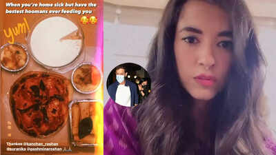 Hrithik Roshan’s family pampers his rumoured girlfriend Saba Azad with pizza and pasta