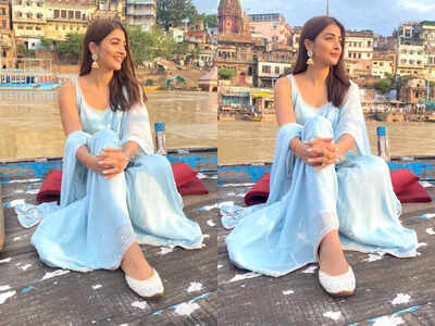 true blue dress Krystal Satin Wrap Gown