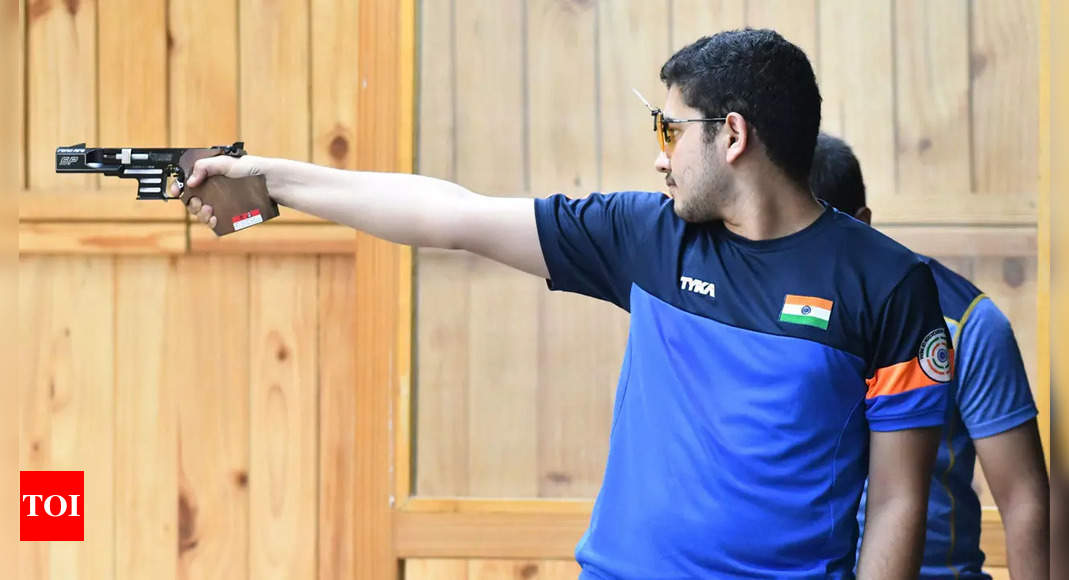 ISSF World Cup: Rhythm Sangwan and Anish Bhanwala win 25m rapid fire pistol mixed team gold as India top medal tally | More sports News – Times of India