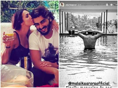 Arjun Kapoor teases Malaika Arora with a pool picture of him