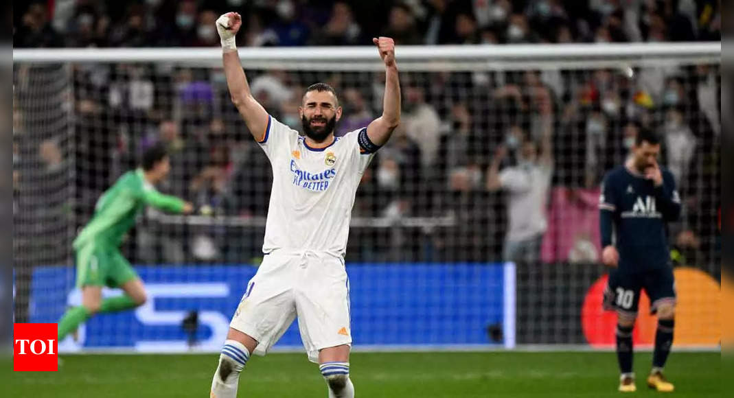 Karim Benzema hat-trick sees Real Madrid knock PSG out of Champions League | Football News – Times of India