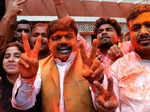 BJP celebrates victory in assembly elections; see pics