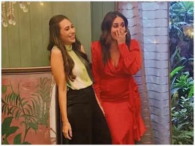Karisma Kapoor's latest saree look reminds sister Kareen Kapoor Khan of THIS hit song from 'Coolie No. 1'