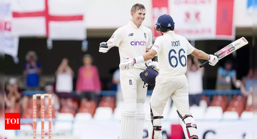 West Indies vs England 1st Test: Zak Crawley hits century, England seize control against West Indies | Cricket News – Times of India