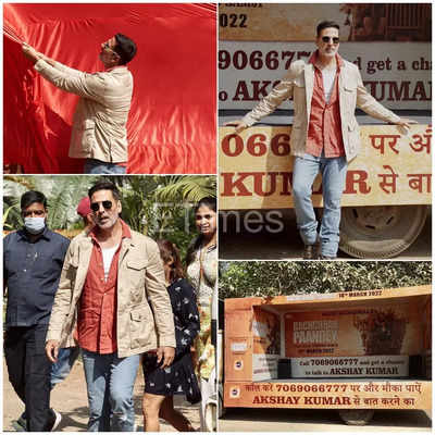 Akshay Kumar at his quirky best as he flags off 'Bachchhan Paandey Ki Sawari' from Mumbai