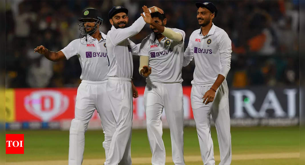 India vs Sri Lanka, 2nd Test: Shreyas Iyer negates spinners on turner with superb 92, pacers put Sri Lanka on the mat under lights | Cricket News – Times of India