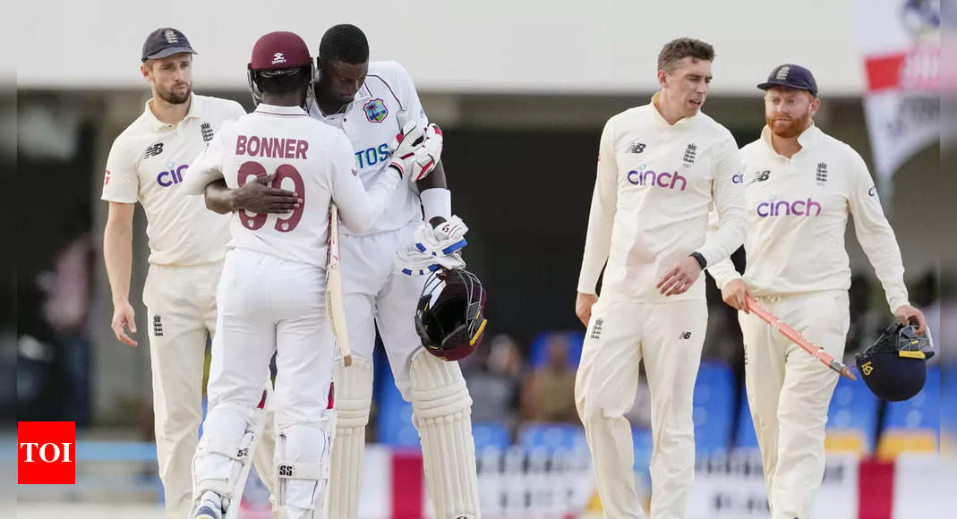 West Indies vs England: West Indies, England first Test ends in tame draw | Cricket News – Times of India