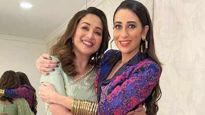 Karisma Kapoor bumps into her 'Dil To Pagal Hai' co-star Madhuri Dixit