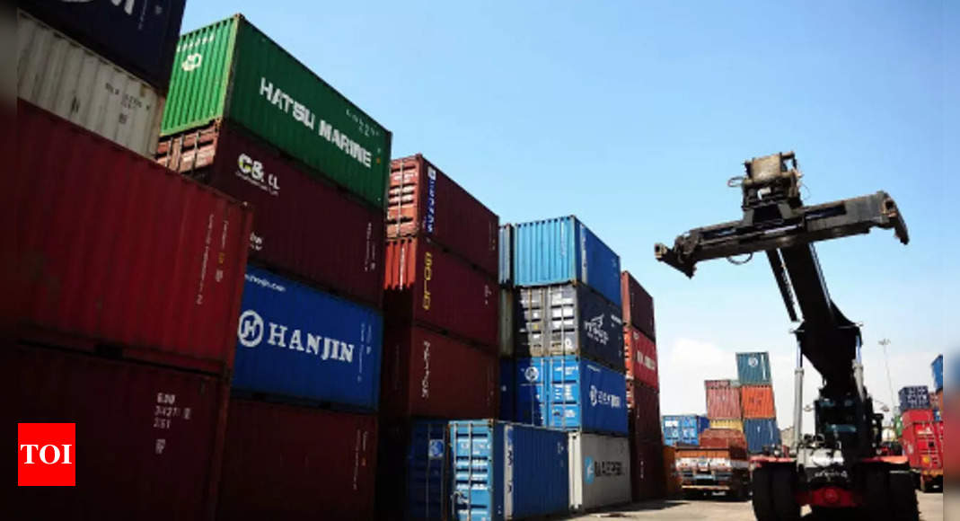 Exports soar by 25% to $34.57 billion in February; trade deficit widens to $20.88 billion – Times of India