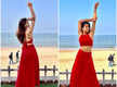 
Zoya Khan looks gorgeous as she poses in a red outfit
