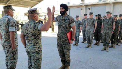 US Marine Corps Sikh soldier who is first to be allowed to wear turban, keep beard, promoted to Captain rank