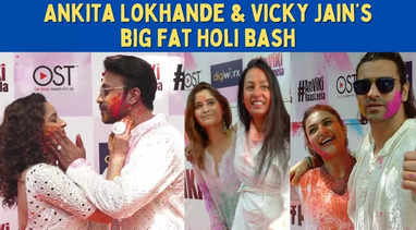 Ekta Kapoor, Divyanka Tripathi and several celebs attend Ankita Lokhande-Vicky Jain’s Holi party