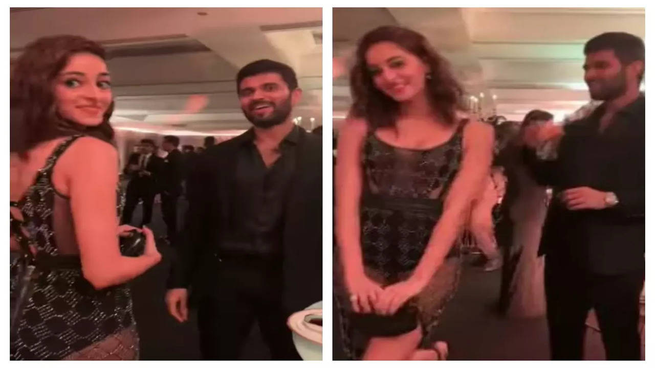 Liger Stars Ananya Panday And Vijay Deverakonda Can T Stop Chatting At Apoorva Mehta S Star Studded Birthday Bash Watch Video Hindi Movie News Times Of India