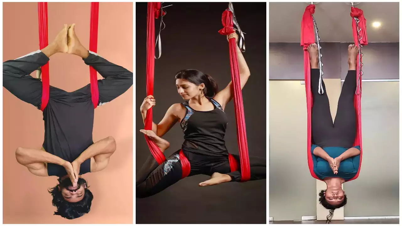 Buy Woman Performance Performing Aerial Yoga Exercise Poses Positions  Hammock Training Indoor Gym Acrobat Digital Download Icons PNG SVG Vector  Online in India - Etsy
