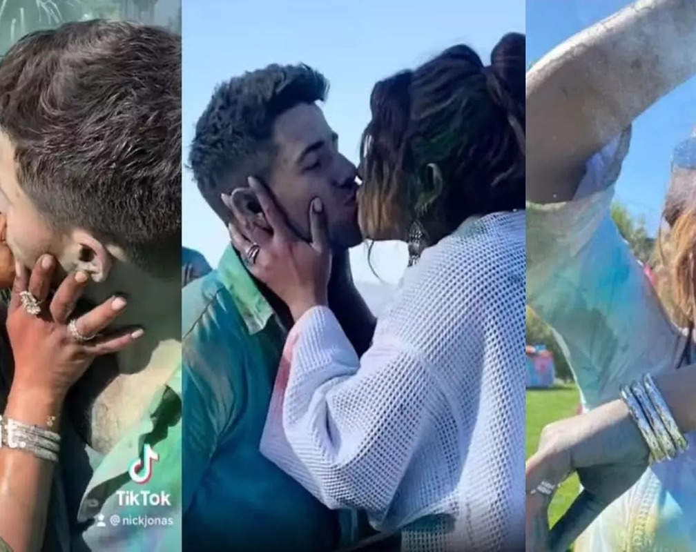 
Priyanka Chopra and Nick Jonas share a passionate kiss at their fun-filled Holi party at LA house, videos go viral

