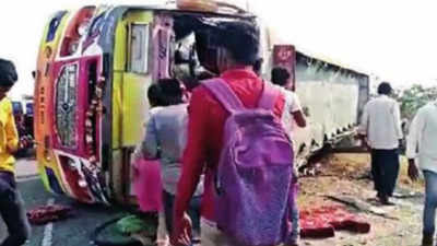 Karnataka: 6 die, 47 sustain injuries after private bus topples in Tumakuru