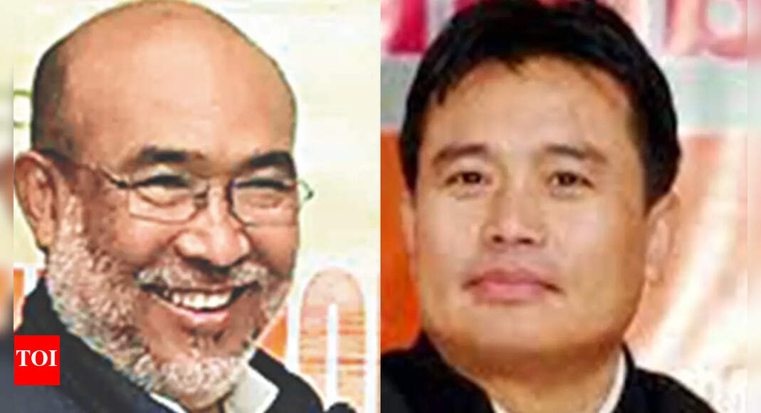 Manipur: N Biren Singh & Thongam Biswajit rush to Delhi