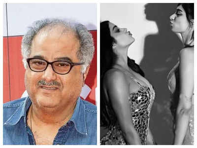 Boney Kapoor showers love for his 'darling' daughters Janhvi Kapoor and Khushi Kapoor as they stun in THIS monochrome pic