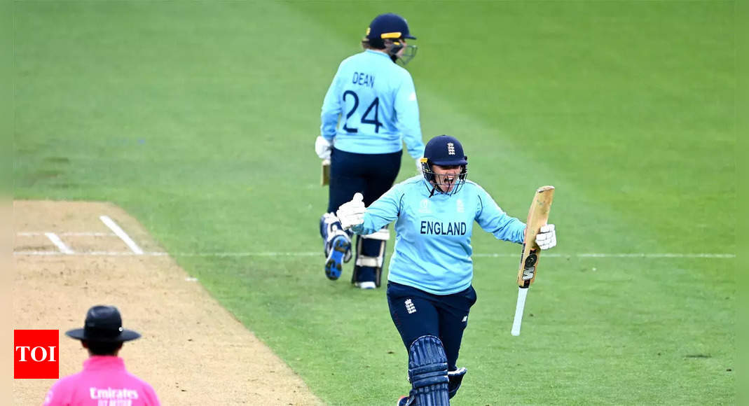 ICC Women’s World Cup: England keep semifinal hopes alive with nervy one-wicket win over New Zealand | Cricket News – Times of India