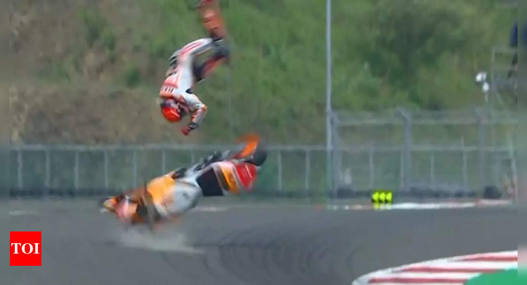 Marc Marquez out of Indonesian MotoGP after horror warm-up crash | Racing News – Times of India