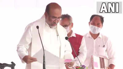 Manipur: N Biren Singh takes oath as CM, 5 others sworn in as ministers